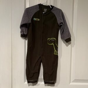 Carter's Brown and Gray Dinosaur Footie